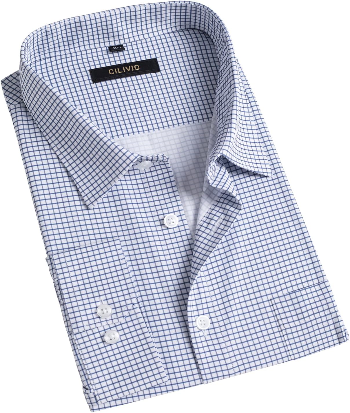 Men's Stretch Wrinkle Resistant Dress Shirt Long Sleeve Button up Business Casual Shirt Regular Fit