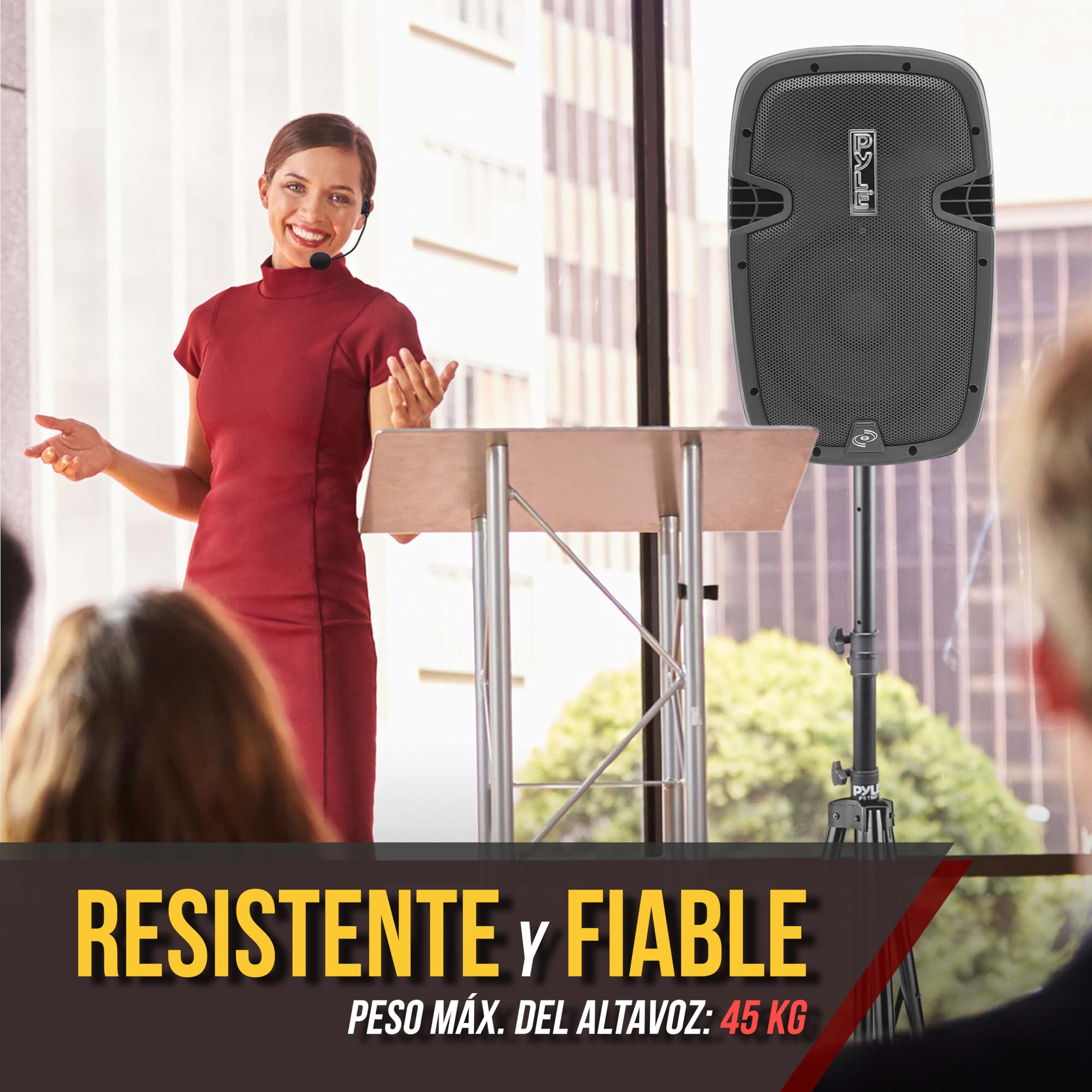 Pyle Soporte tripode para Altavoz, Ajustable, Montaje Resistente de Acero, Pasador de Seguridad, Plegable, Ideal para Altavoces Grandes