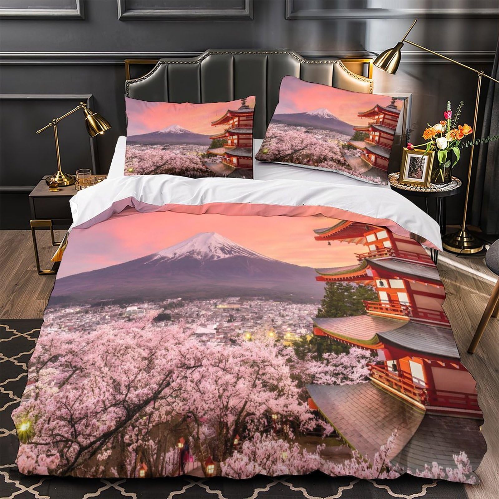 Parure de lit Mont Fuji 140x200cm pour transformer votre chambre en un havre de paix japonais