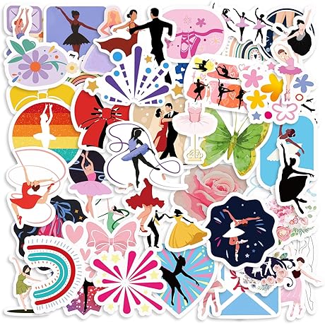 50pcs Fun Dance Stickers: Express Yourself with Grace and Style