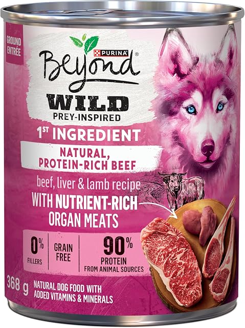 Beyond Wild Wet Dog Food, Beef, Liver & Lamb Recipe - 368 g Can (12 Pack)