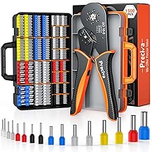 Preciva Crimping Pliers Electrical Terminals with 1500 Tips - Crimping Pliers Hexagonal 0.08-16mm², Crimping Crimp Crimp Cables, Crimp Kit with Box, Ferrule Crimping Tool