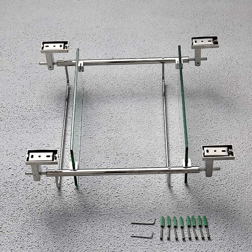 2 Layer Bathroom Rack Organizer Shelf Stainless Steel Storage Shower Room Partition