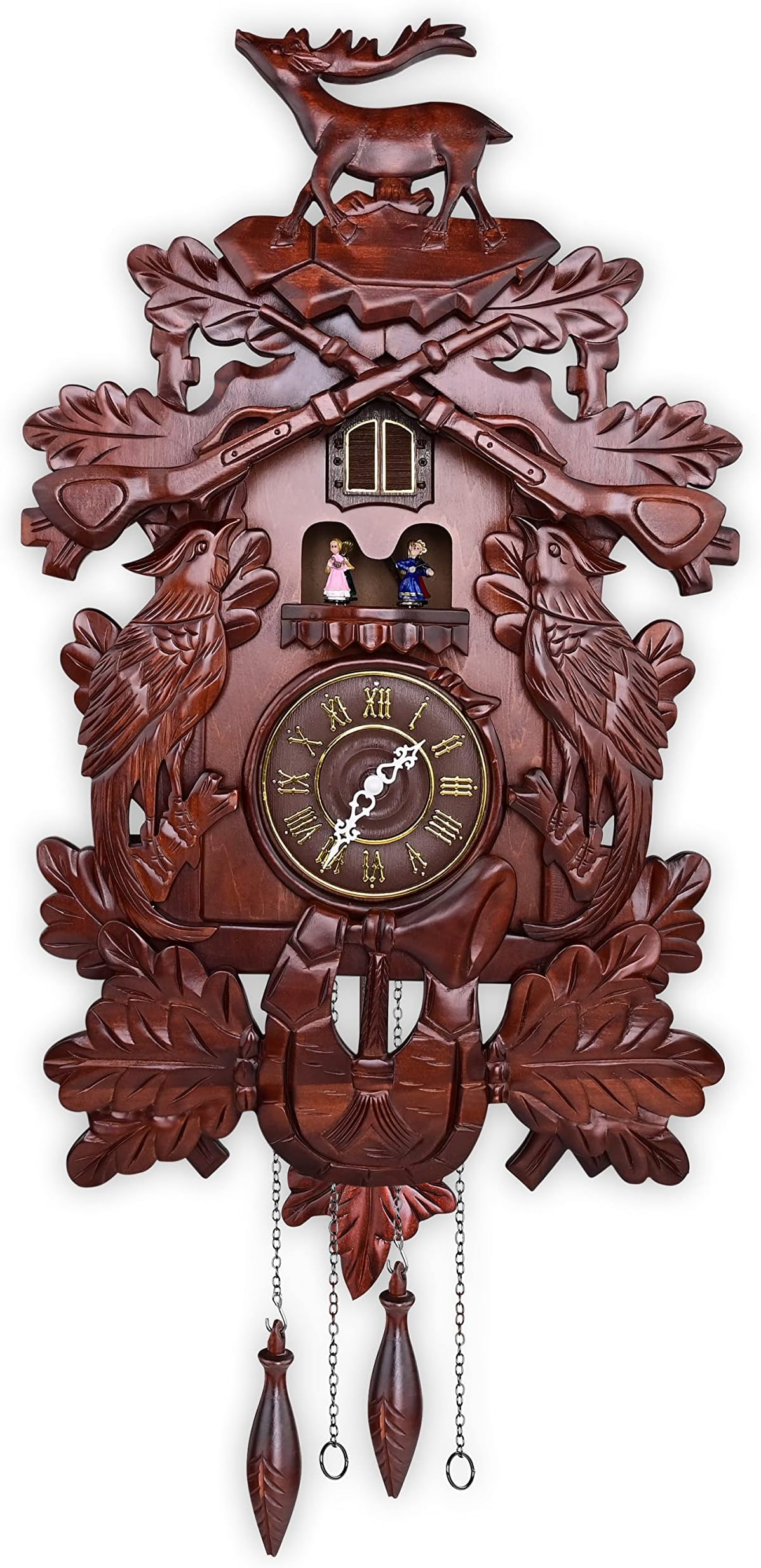 Kendal Cuckoo Clock Large Vintage Deer Handcrafted Wood Cuckoo Clock MX226C