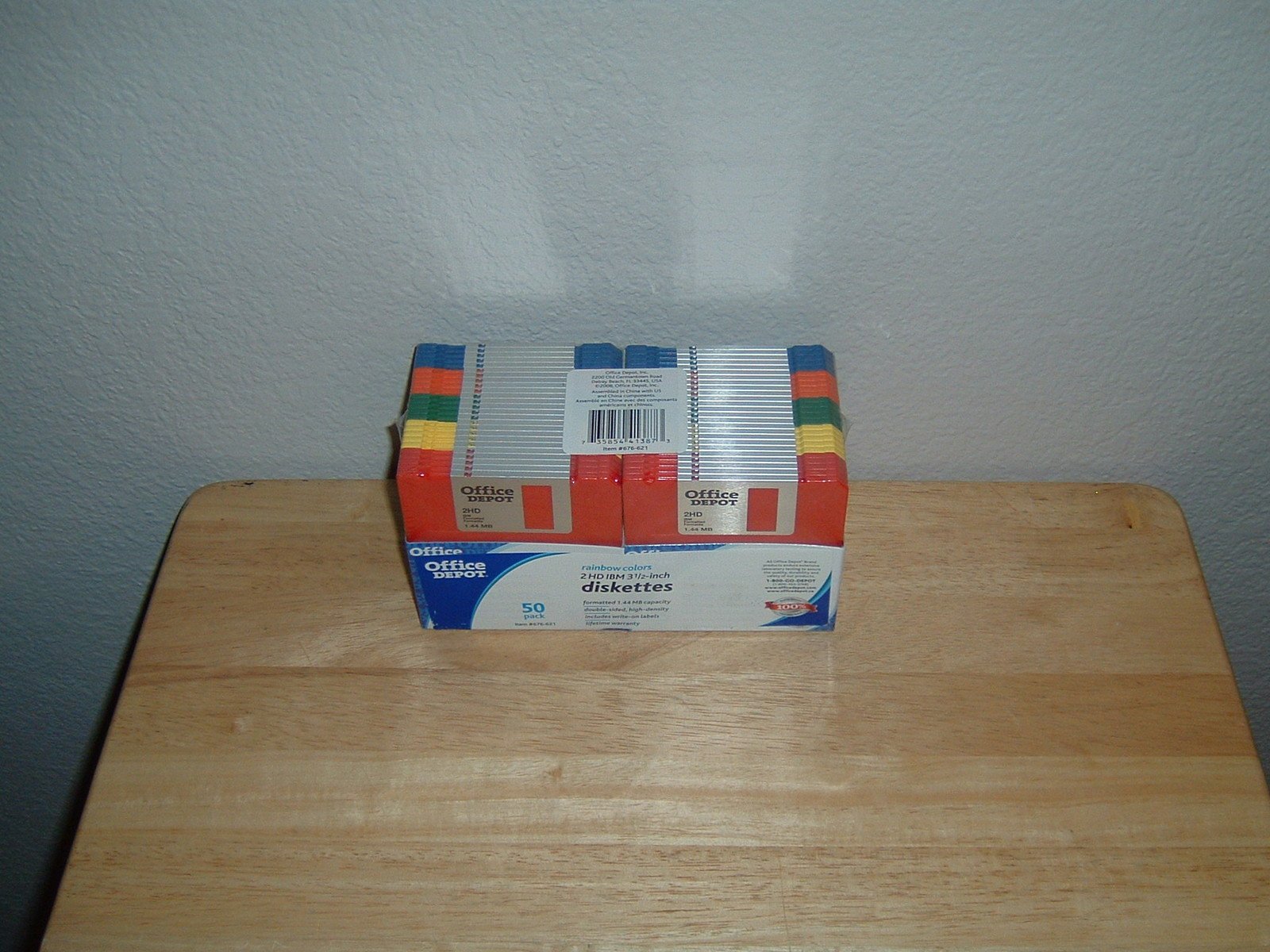 Office Depot Floppy Diskettes 3.5 inch IBM formatted 50 pack Rainbow Colors