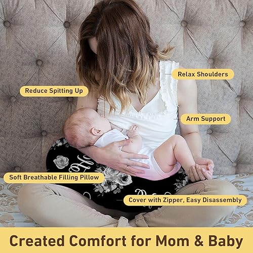 Miniatura 82 de Funda de almohada de lactancia para bebé, fundas suaves de lactancia con nombre, funda de almohada de lactancia materna para alimentación