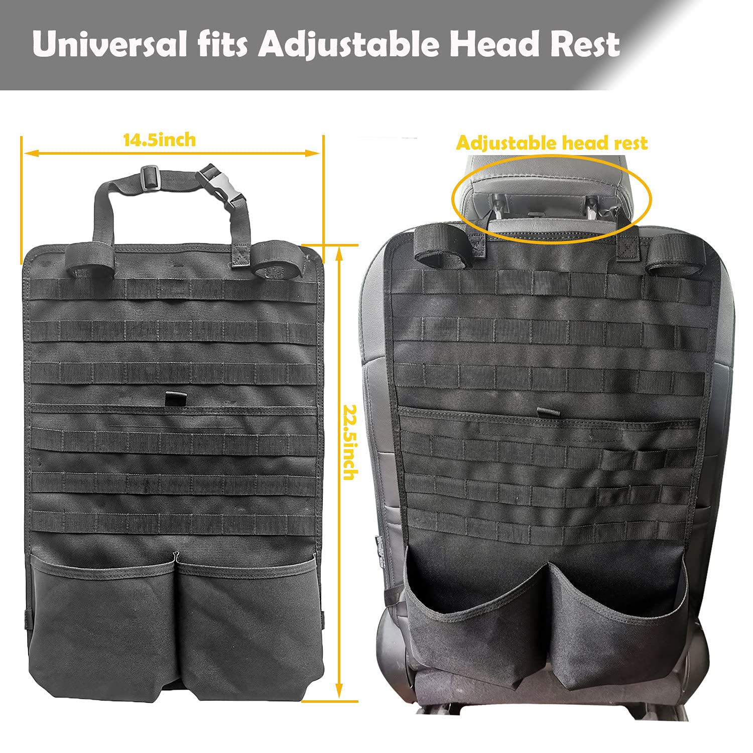 Buy 2 Pack Tactical Seat Back Organizer with Gun Rack Seat Behind Gun