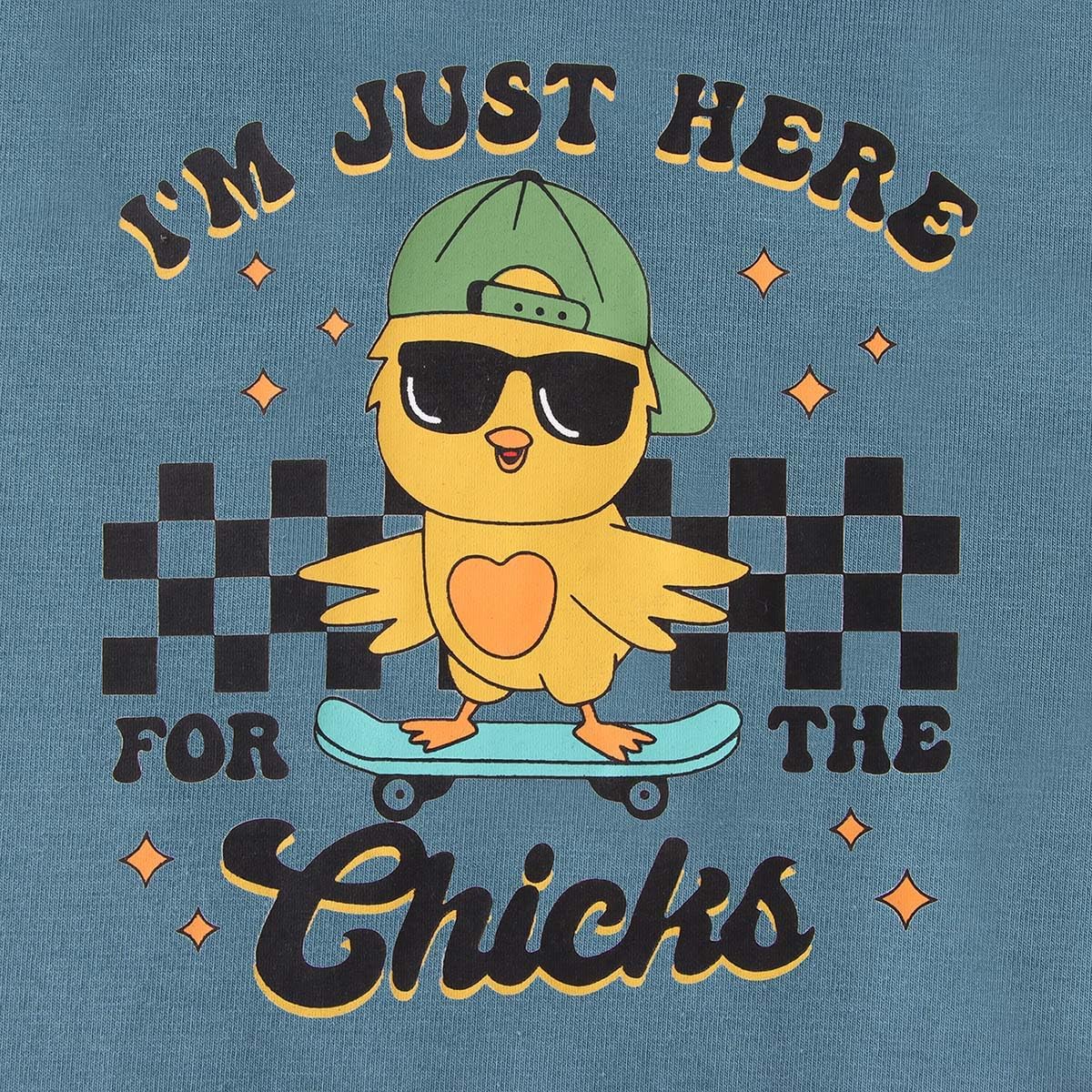 SOFEON Toddler Boy Easter Shirt I'm Just Here for The Chicks T-Shirt Funny Skateboard Chick Graphic Short Sleeve Tees Tops