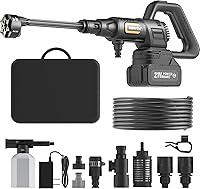 MIMYTH Cordless Pressure Washer 1200PSI Battery Powered, Brushless Motor, 4.0Ah Battery, 6-in-1 Nozzle - Portable Handheld Power Washer 5022-BK5