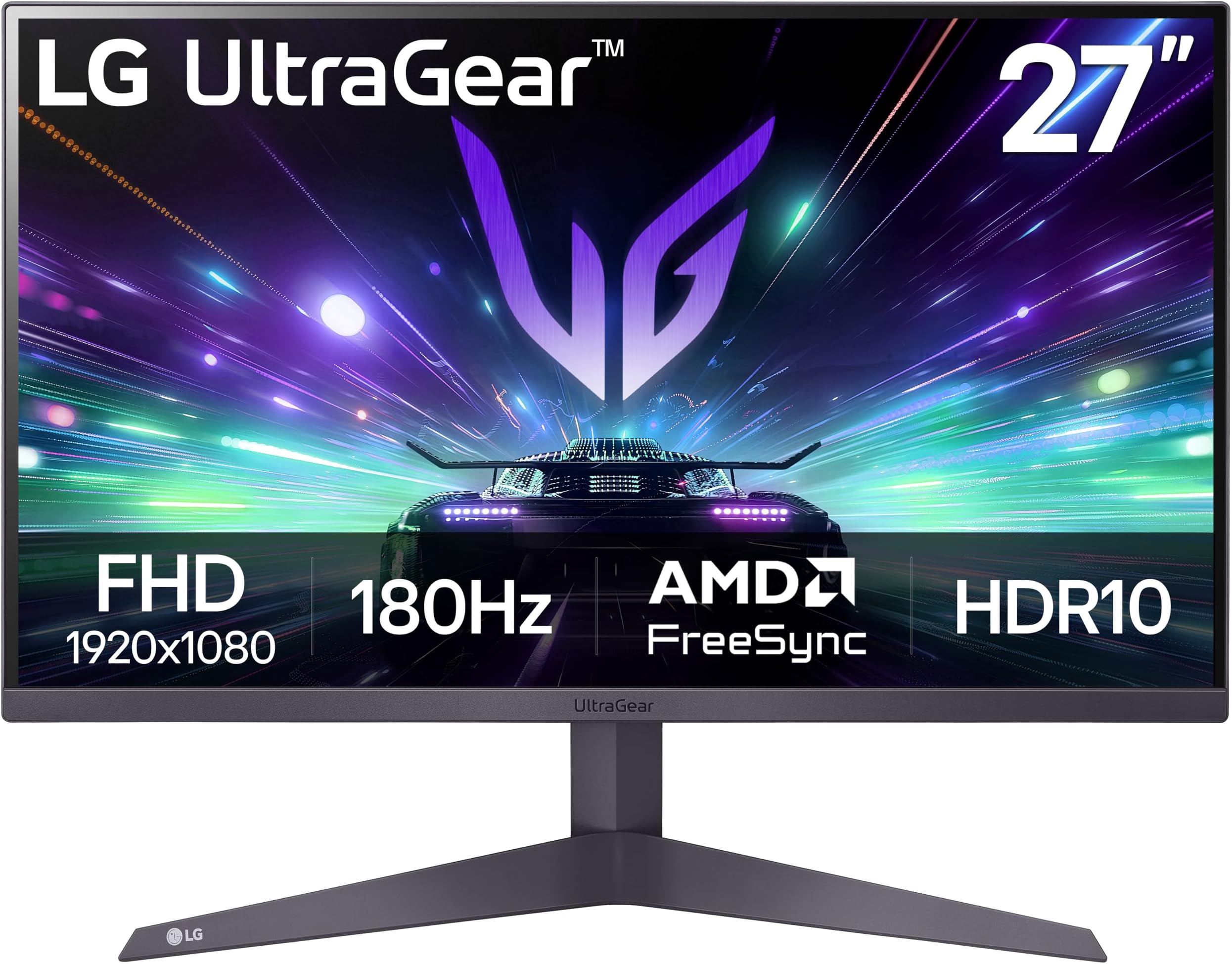 27GS50F-B 27-inch FHD (1920 x 1080) Ultragear Gaming Monitor with 180Hz, 1ms MBR, HDR10, AMD FreeSync, HDMI, DisplayPort, 3-Side Virtually Borderless Design, Black