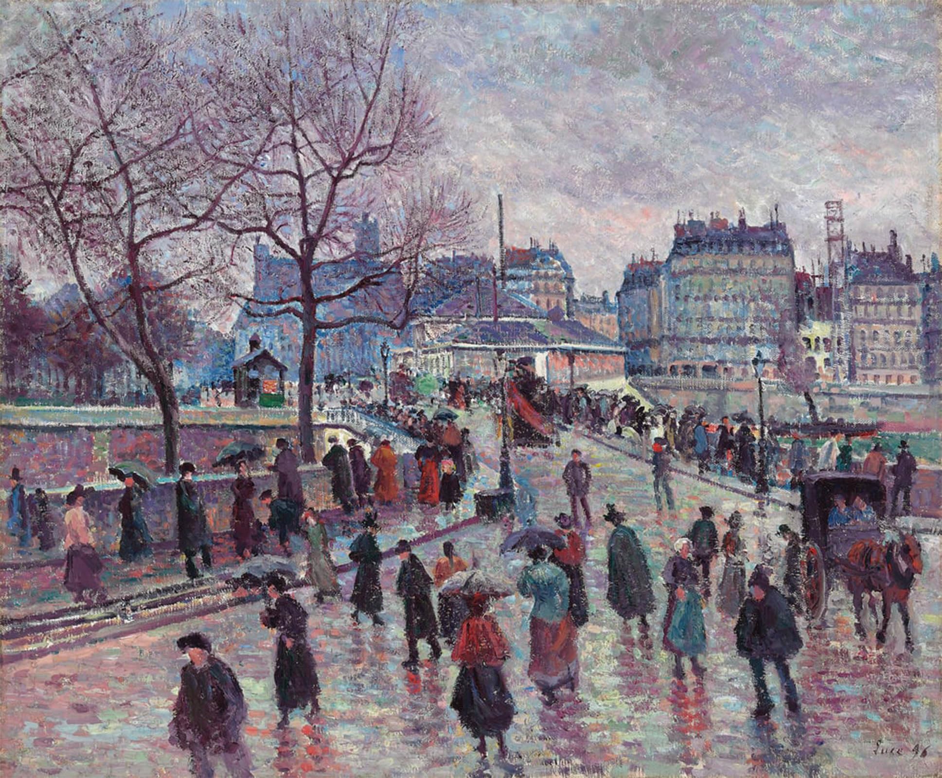 ARTXLXXBN Famous Painting Art Wall Decor Abstract Art Picture Paris by Maximilien Luce Animal Pictures for Home Decor 60x90cm