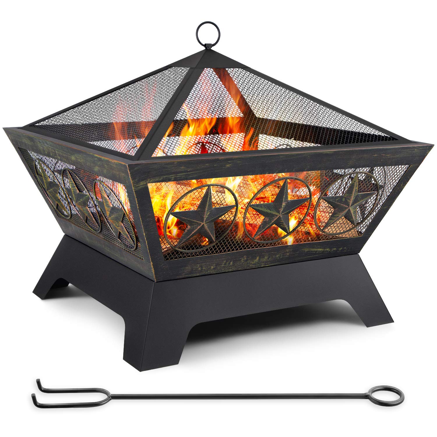 Buy Amagabeli Fire Pit Outdoor Wood Burning 23.5in Firepit Fire