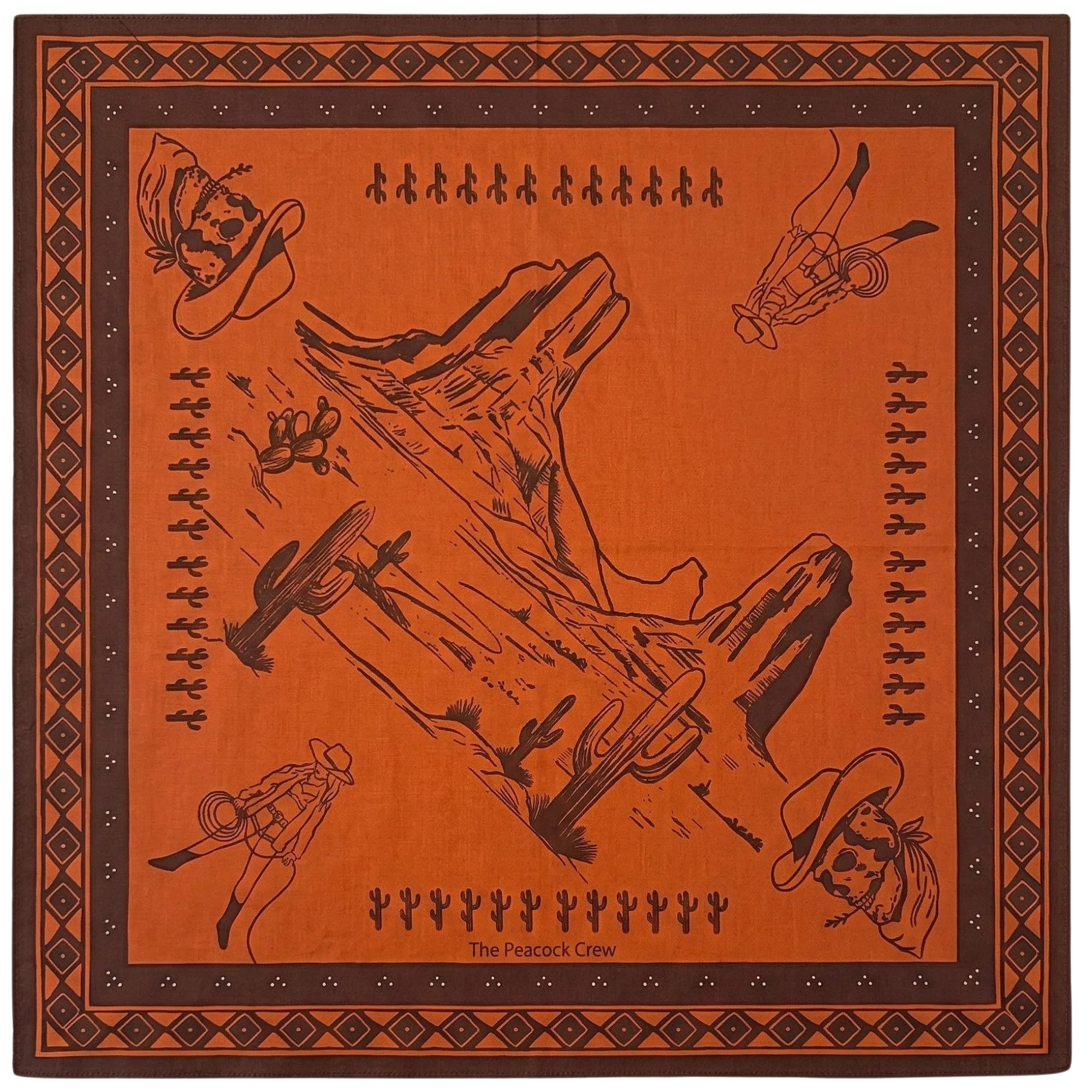 The Peacock Crew Premium Soft Cotton Designer Bandana for Men and Women 22x22 in