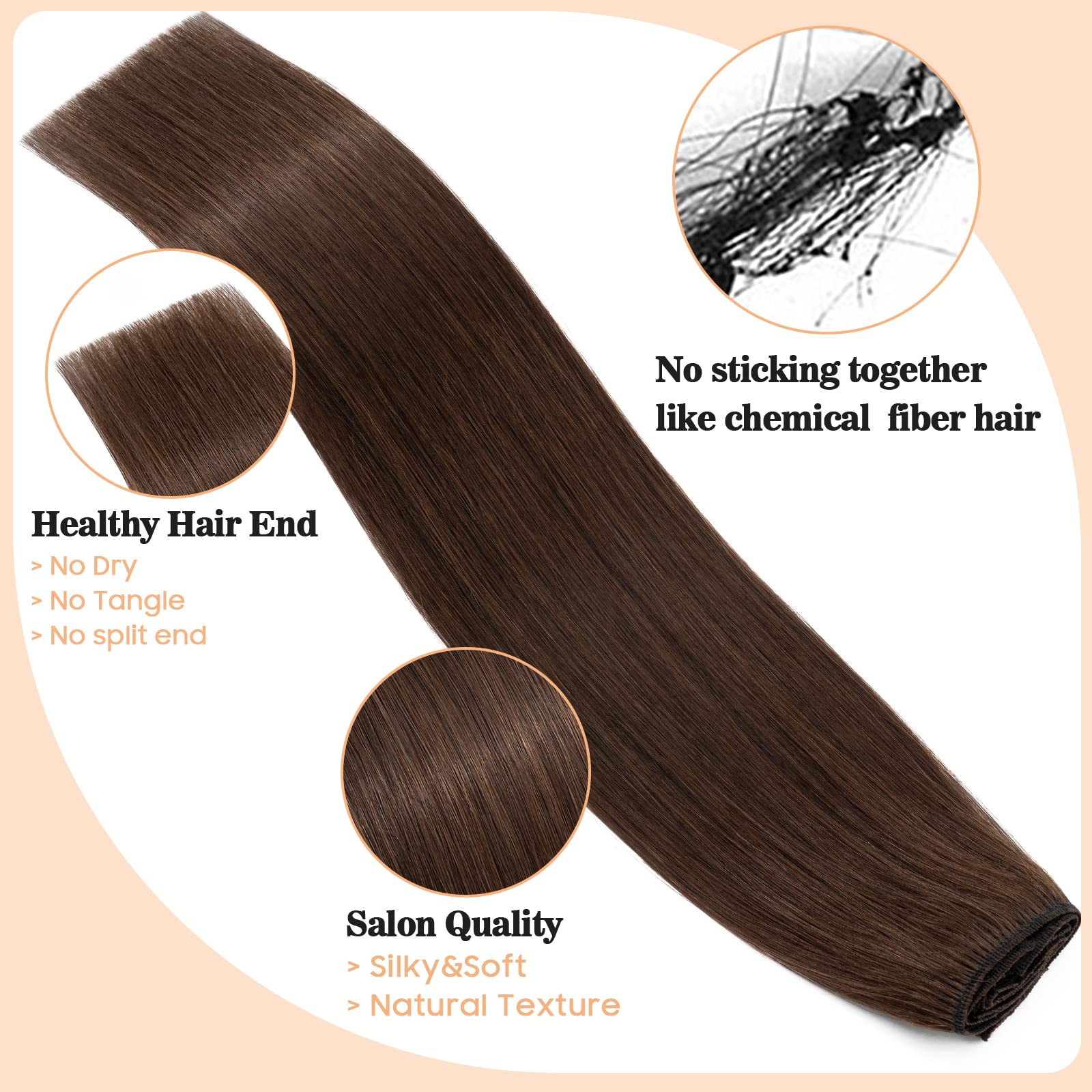 S-noilite Clip in Hair Extensions Real Human Hair,5Pcs 12 Clips Remy Natural Hair Extension Seamless Clip in Hair Extensions for Women (14 inch - Image 3