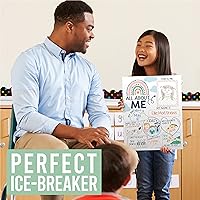 Vista 2 de Hadley Designs Póster All About Me Elementary de 20 estrellas para estudiantes, pósteres de All About Me para preescolar y jardín de infantes