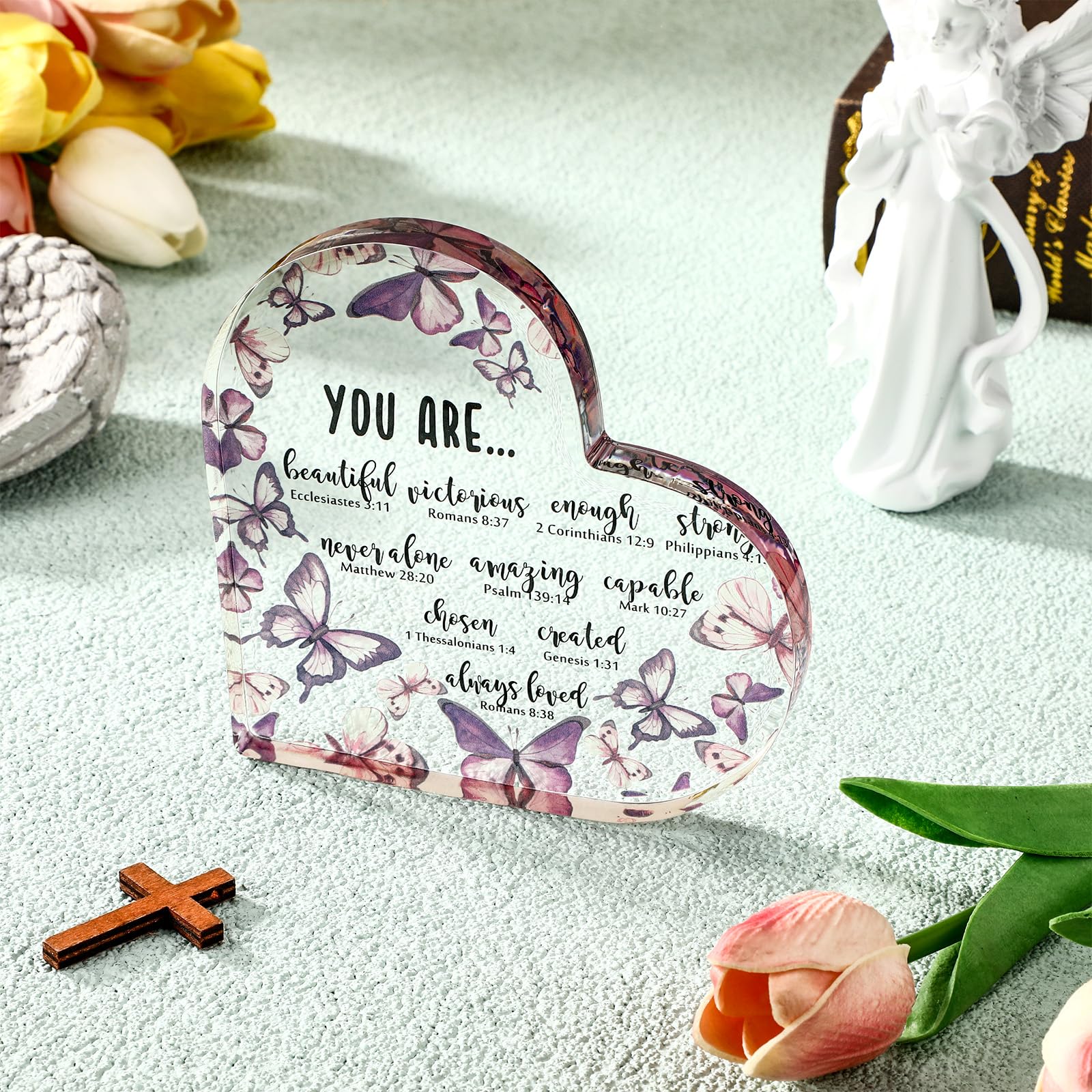 MKISHINE The Church Of The Religious Butterfly Keychain Lanyard With UV Print & Wish Card - Inspirational Gift