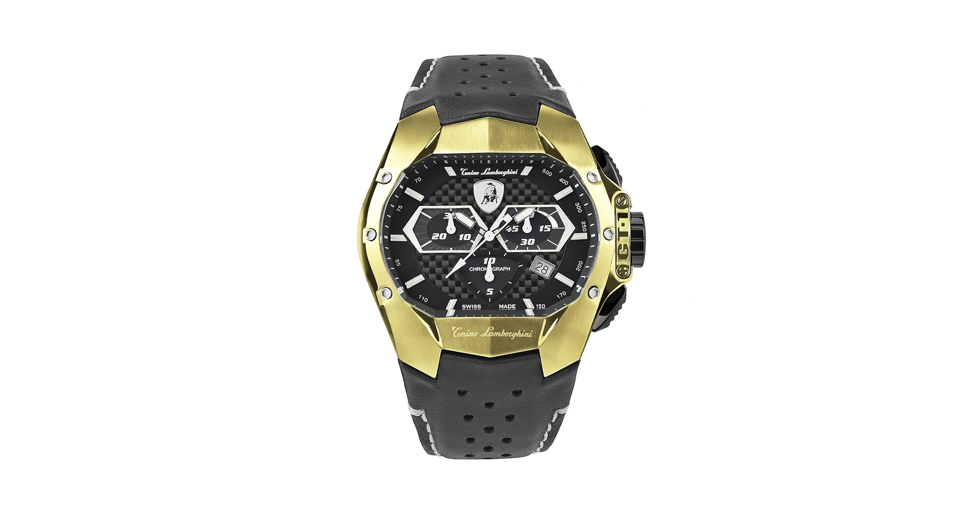 Lamborghini Tonino T9GD-YG Men's Black GT1 Watch : Amazon.co