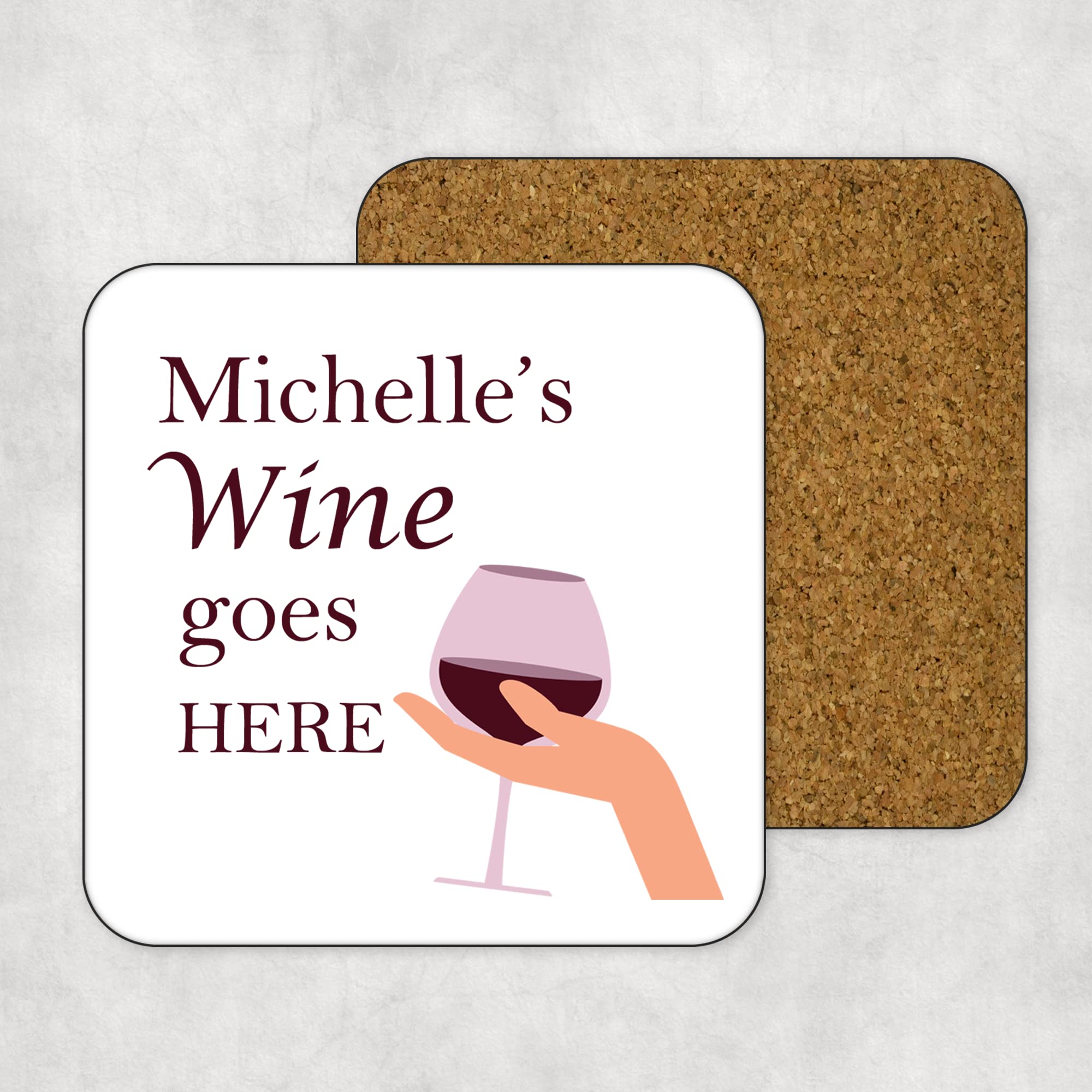Thedogtagco Printed Personalised Drinks Coaster Wine Square - High Gloss Finish