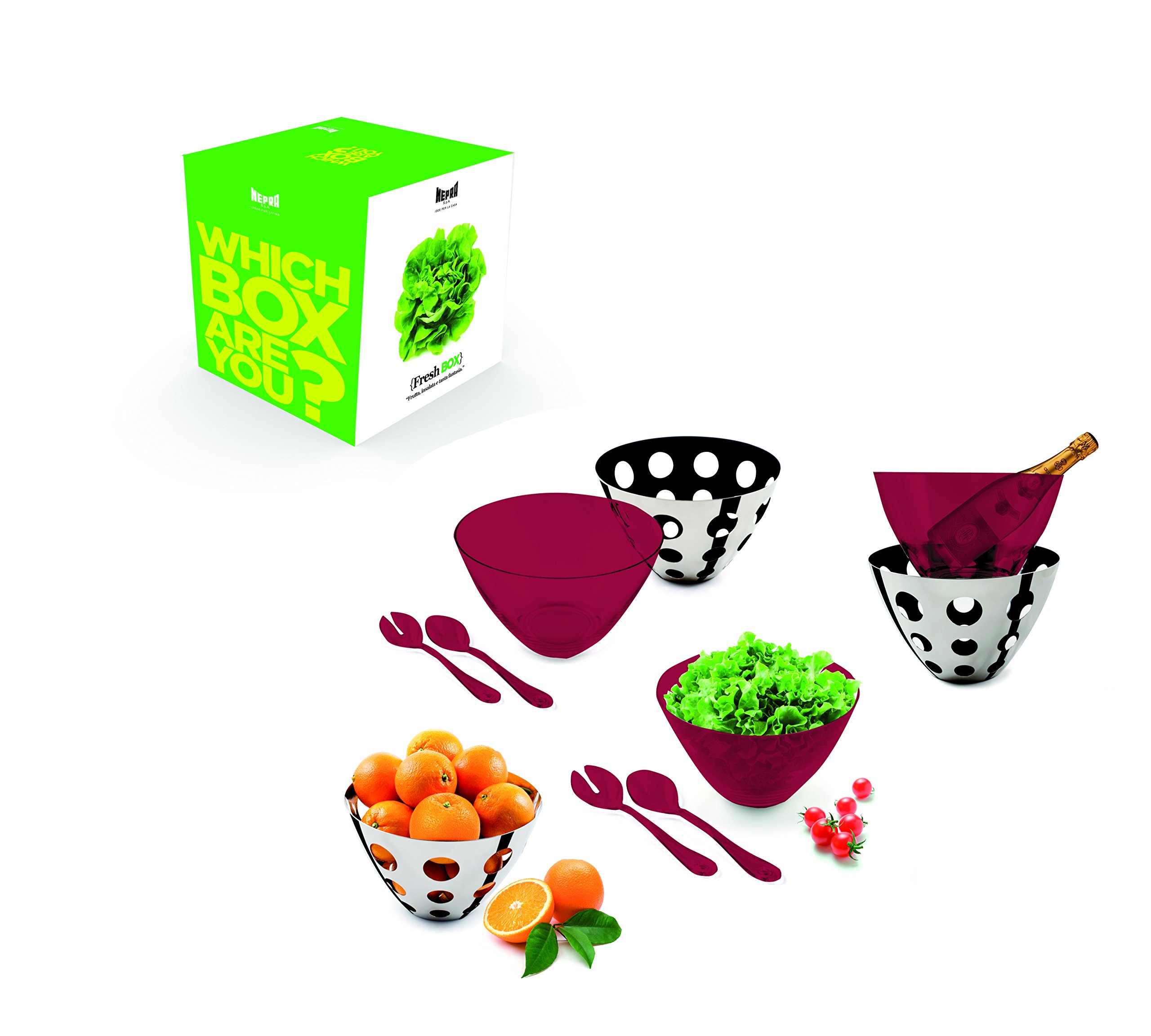 Bote para alimentos Mepra 290111G rojo con tapa hermética de acero para cocina