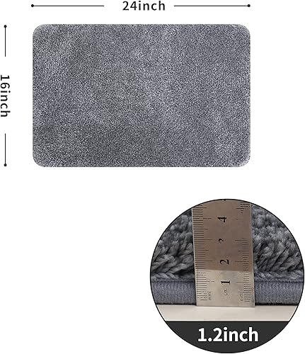 Miniatura 10 de COSY HOMEER Alfombras de baño extra gruesas, antideslizantes, tapete de felpa suave, peludo y 100% micro poliéster, tapete para sala de estar y