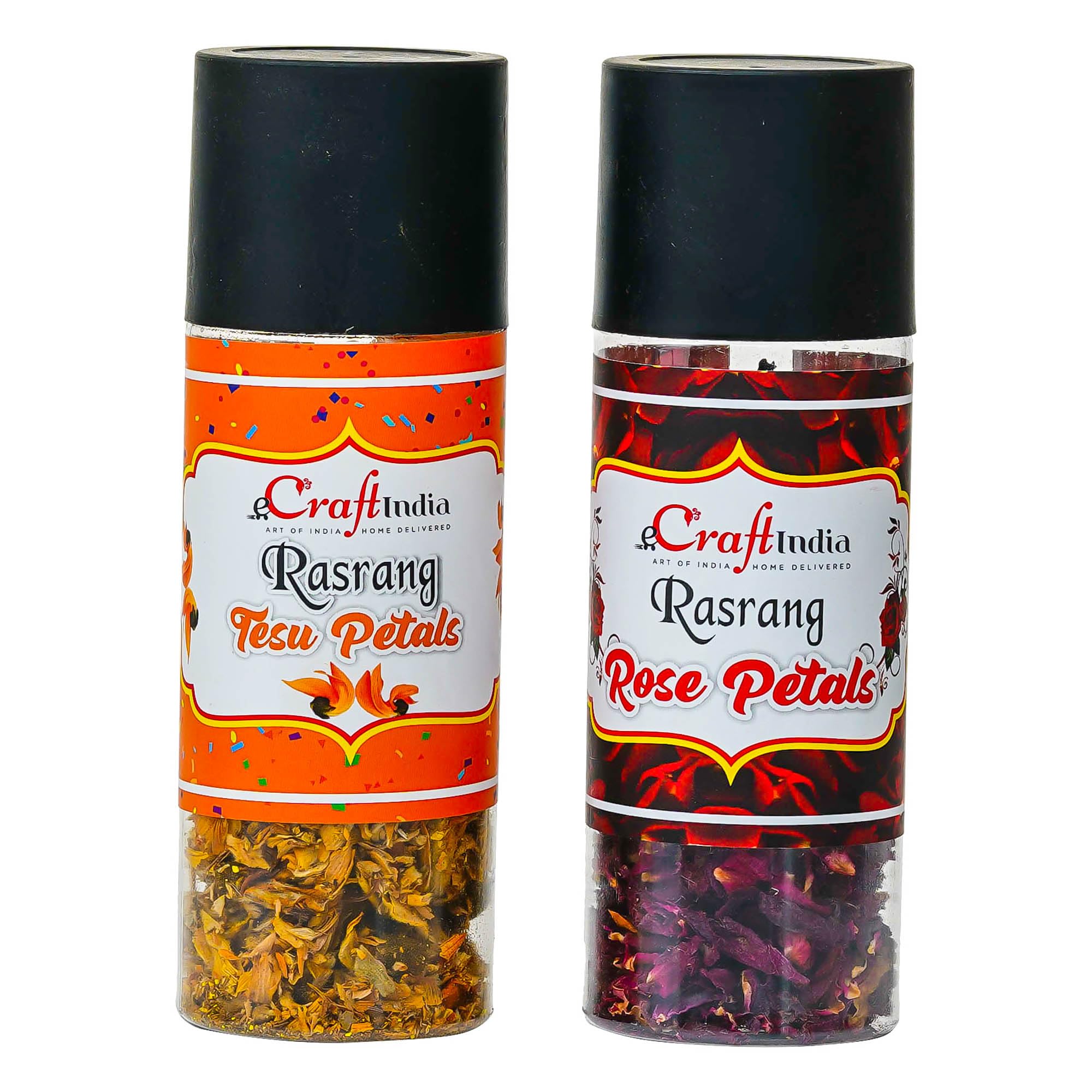 eCraftIndia Sun Dried Rose Petals, Tesu Flowers Petals (Pack of 2) | Butea Monosperma Dhak Palash Petals | Dry Rose Petals | Gulab Patti | Rose Petals Dried for Holi | Holi Decoration Items 2