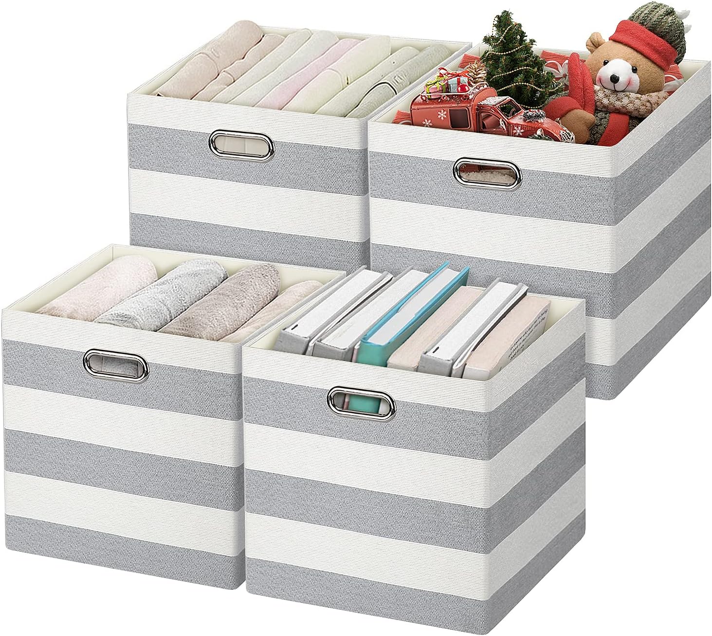 3X Thicker Storage Bins Storage Cubes, 13×13 Fabric Storage Boxes Foldable Baskets Containers Drawers for Nurseries,Offices,Closets,Home Décor