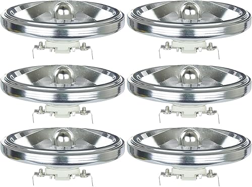 Sunlite 40748-SU 50AR111SP12V 50 vatios, 8 Spot, AR111 Lámparas reflectoras halógenas, 12 voltios, conexión de terminal de tornillo (G53),