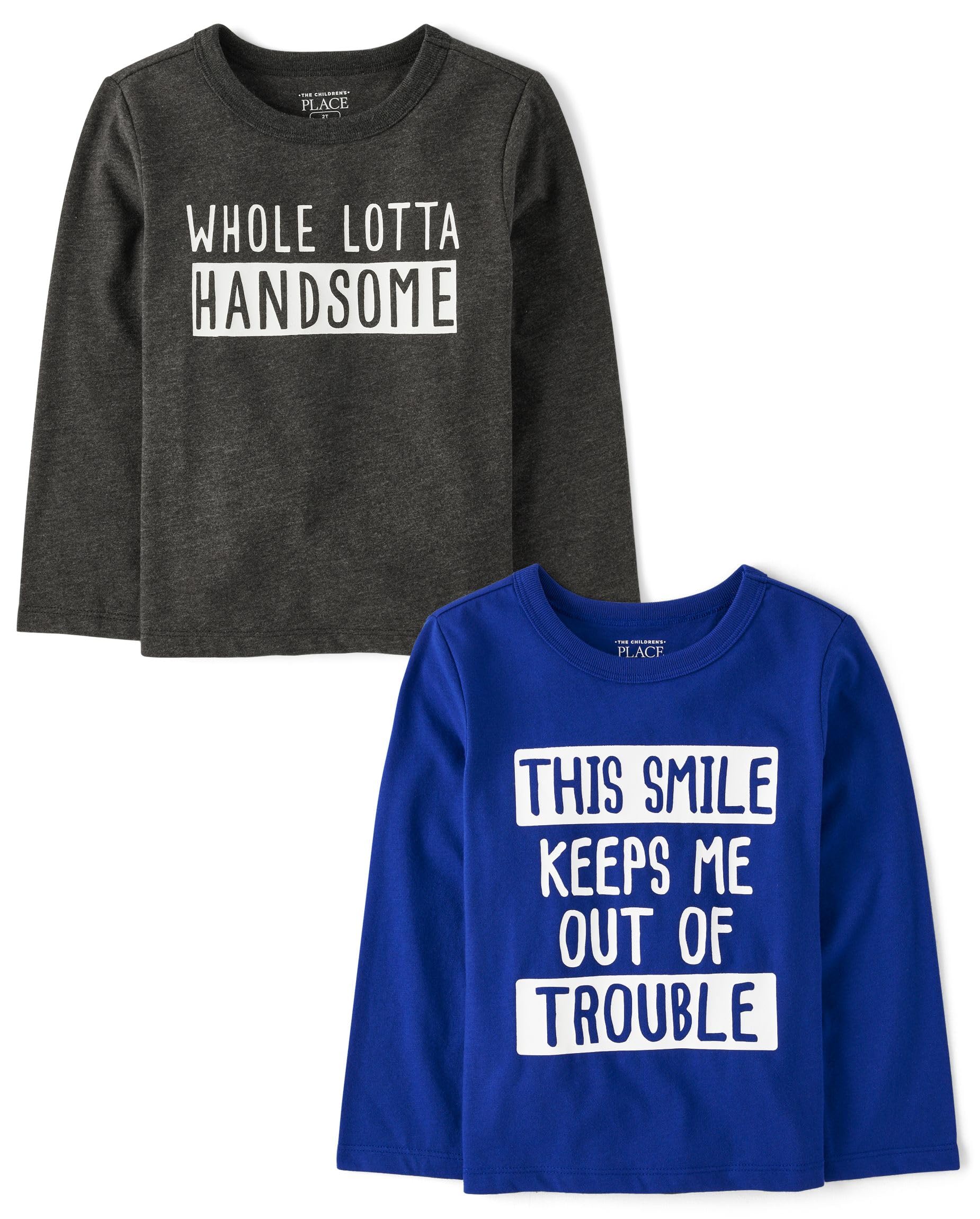 The Children's Place Baby Boys' and Toddler Assorted Everyday Long Sleeve Graphic T-Shirts,multipacks