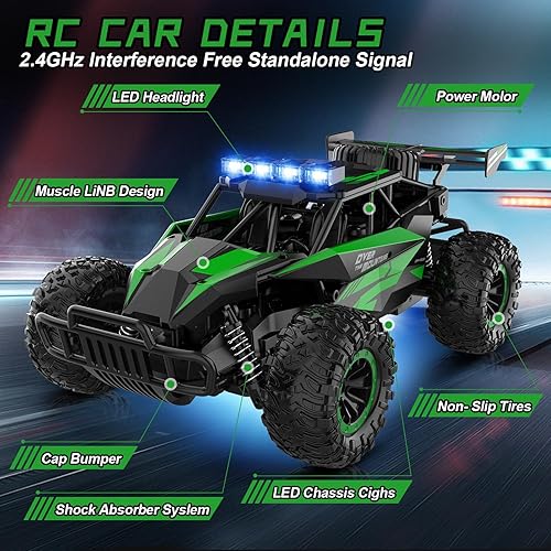 Miniatura 5 de kolegend Coche de control remoto de 50 + minutos a control remoto, juguetes a escala 112, Monster Trucks de 20 KMH, camión monstruo de control