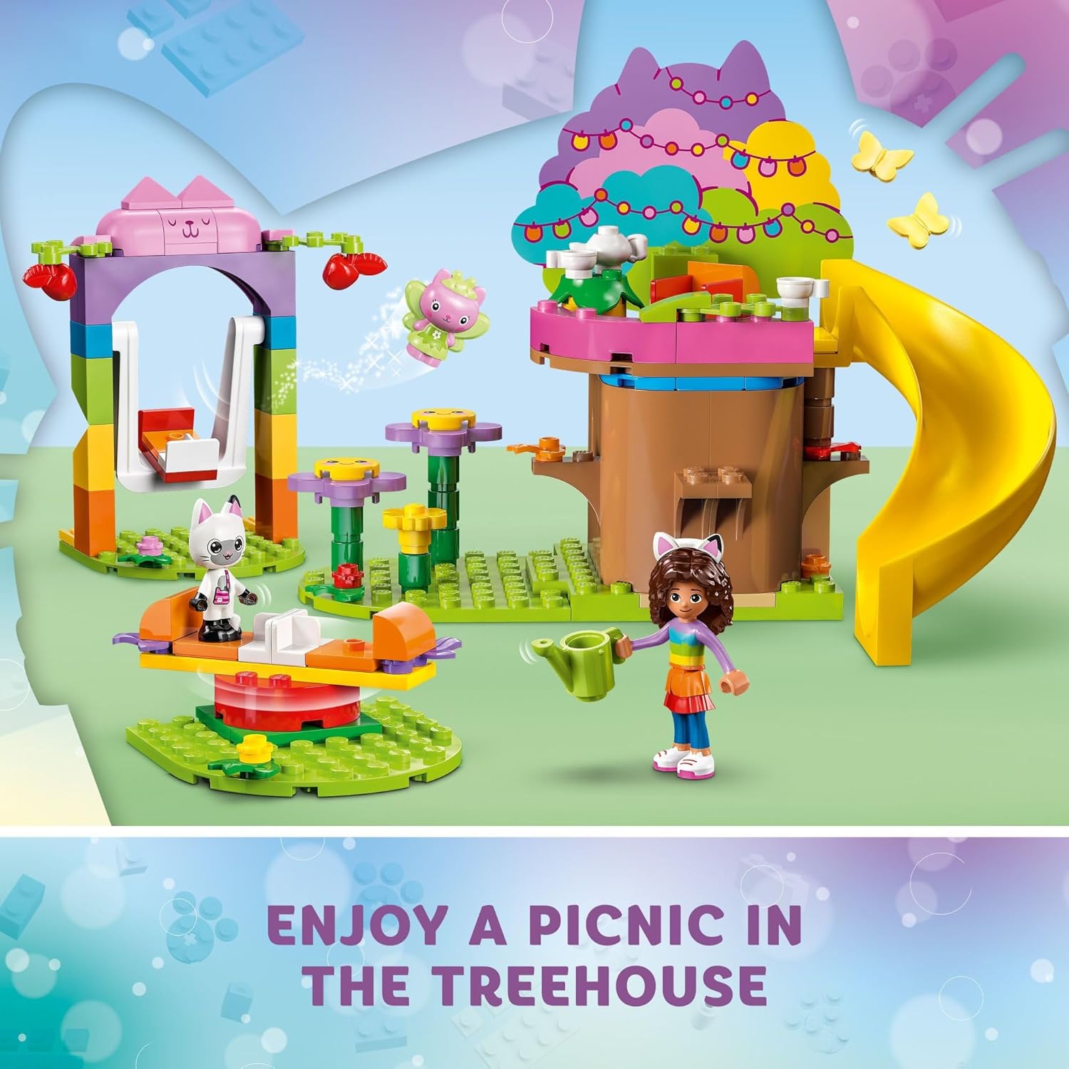 LEGO Gabby's Dollhouse Kitty Fairy’s Garden Party 10787 Building Toy with Tree House, Swing, Slide, and Merry-Go-Round, Includes Gabby and Pandy Paws, Birthday Gift, Sensory Toy for Kids Ages 4 and up