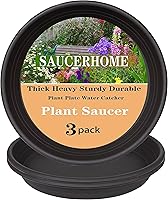 Vista 58 de 5 Packs Plant Saucer Pot Tray 6 8 10 12 14 16 19 20 Inch Plastic Flower Planter Saucers and Drip Trays for Indoors Outdoors, Heavy Durable Plant