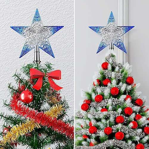 Miniatura 6 de Soochat Decoración para árbol de Navidad con purpurina para árbol de Navidad, decoración de estrella de Navidad, adornos para decoración del hogar,