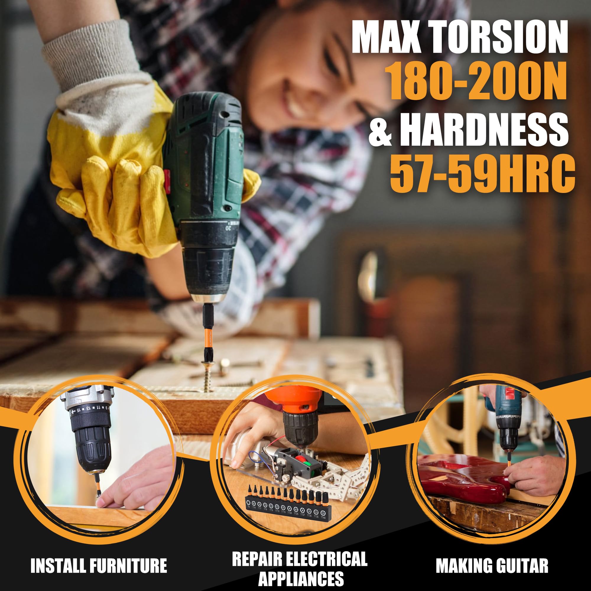 Snapklik Mulwark Torx Security Bit Set 27 Pieces T5 Tt40