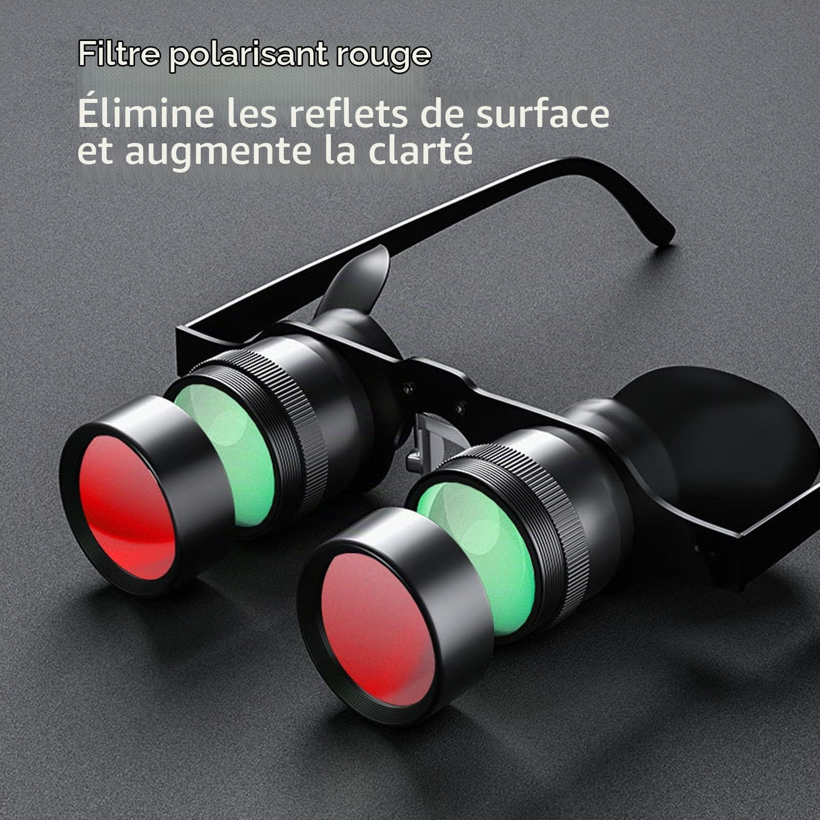 Lunettes Binoculaires Mains Libres, Optique Zoom 10X avec 3 Lentilles Polarisées, Jumelles Portables HD Réglables et Lunettes D'opéra pour la Pêche, L'observation des Oiseaux, la