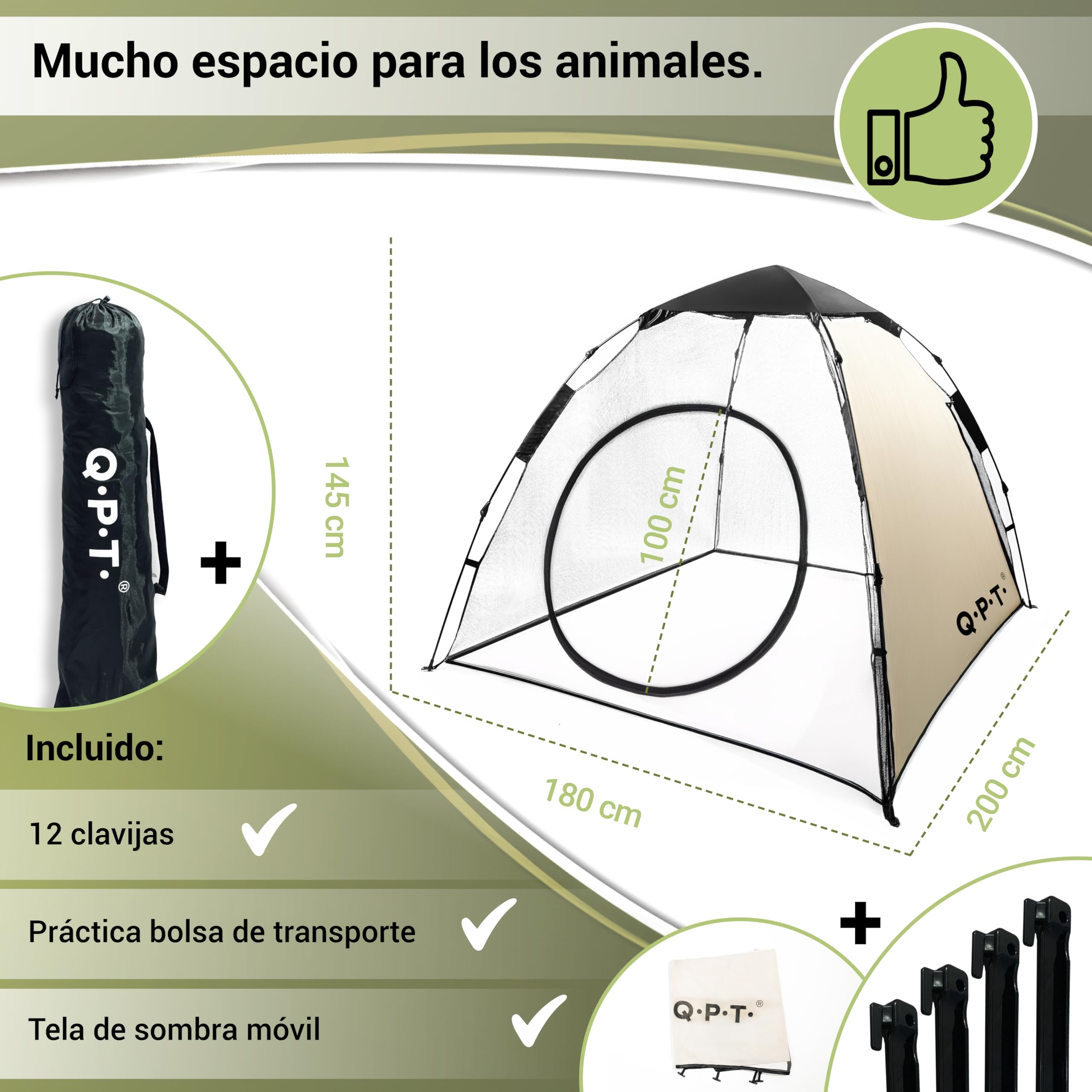 Q.P.T. Recinto para Animales pequeños - 200x180x145 cm, Puede Utilizarse como recinto o gallinero para gallinas, Patos, Pollitos o codornices