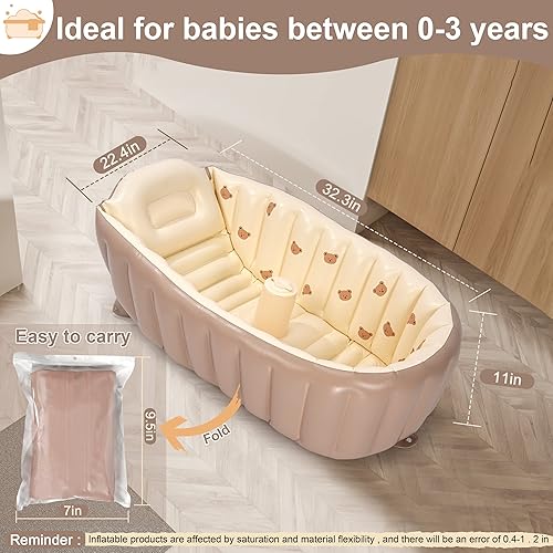 Miniatura 5 de MINK Bañera inflable para niños pequeños  Bañera portátil con bomba de aire integrada  Diseño plegable para un fácil almacenamiento  Perfecto para