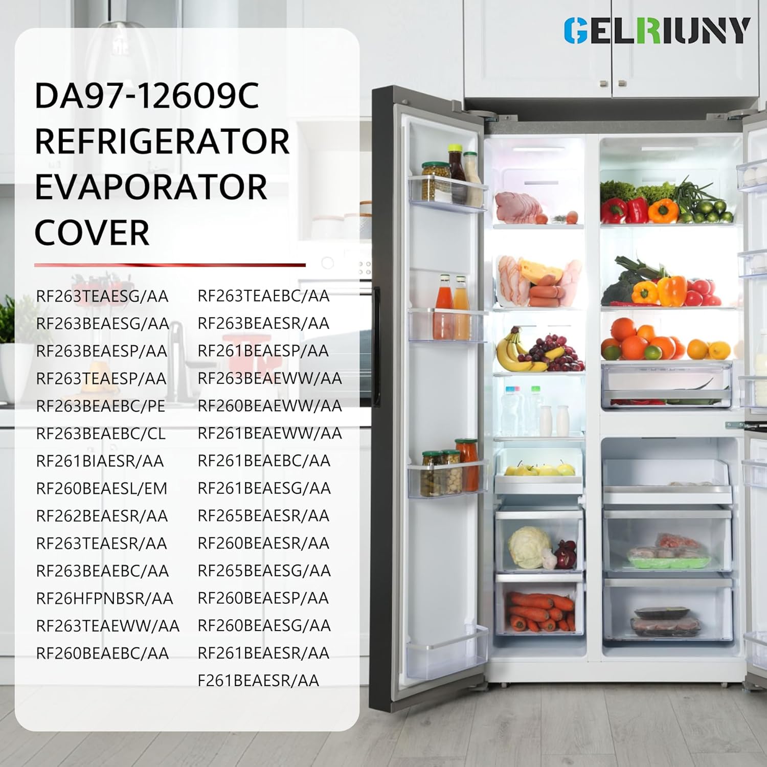 2026 Upgraded DA97-12609C DA97-12609A Refrigerator Evaporator Cover, Compatible with Samsung Refrigerator Evaporator Cover DA97-12609C DA97-12609A, Replace AP5651826 PS5575384 Refrigerator Fan Motor