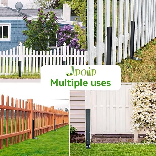 Miniatura 6 de Kit de reparación de postes de valla de acero resistente, poste de valla de 32 pulgadas de largo, estacas de anclaje para reparación de postes de