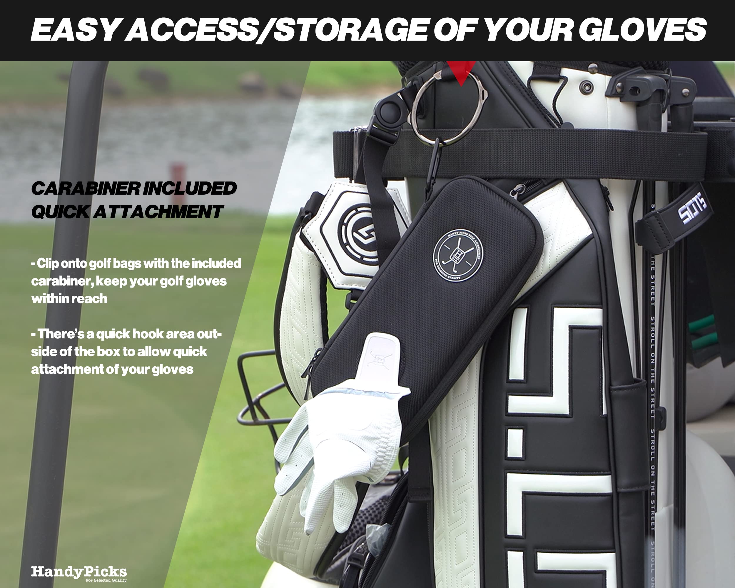 Handy Picks Custodia per Guanti da Golf ad Alte Prestazioni, Protegge e Mantiene i Guanti da Golf Puliti e Asciutti, Aria che Scorre Attraverso la Copertura Posteriore