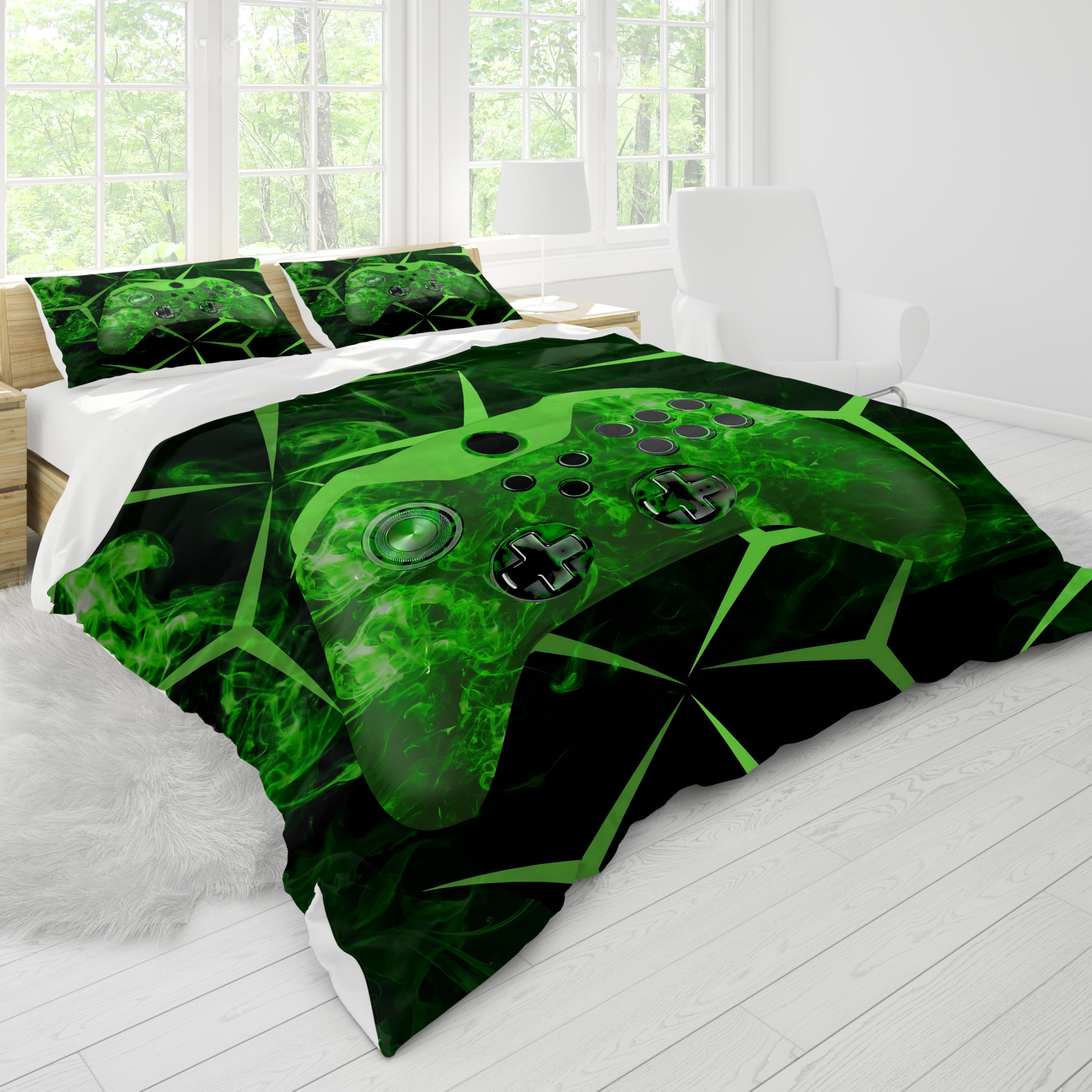 SHUAIG Children's Gamepad Bed Linen Set, Boys' Gamepad Bedding Set, 3D Effect Gamepad Print - Image 3