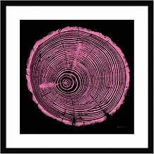 Amanti Art Framed Wall Art Print 21x21 Tree Trunk pink on black by Marie Elaine Cusson, Abstract Wall Art, Modern Contemporary Decor, Medium Poster Painting Artwork for Living Room, Bedroom, Bathroom
