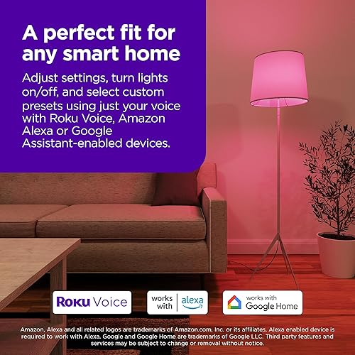 Miniatura 4 de Roku Bombillas inteligentes (color, paquete de 2)  Bombillas de color A19 regulables con brillo y temperatura ajustables  Bombillas inteligentes