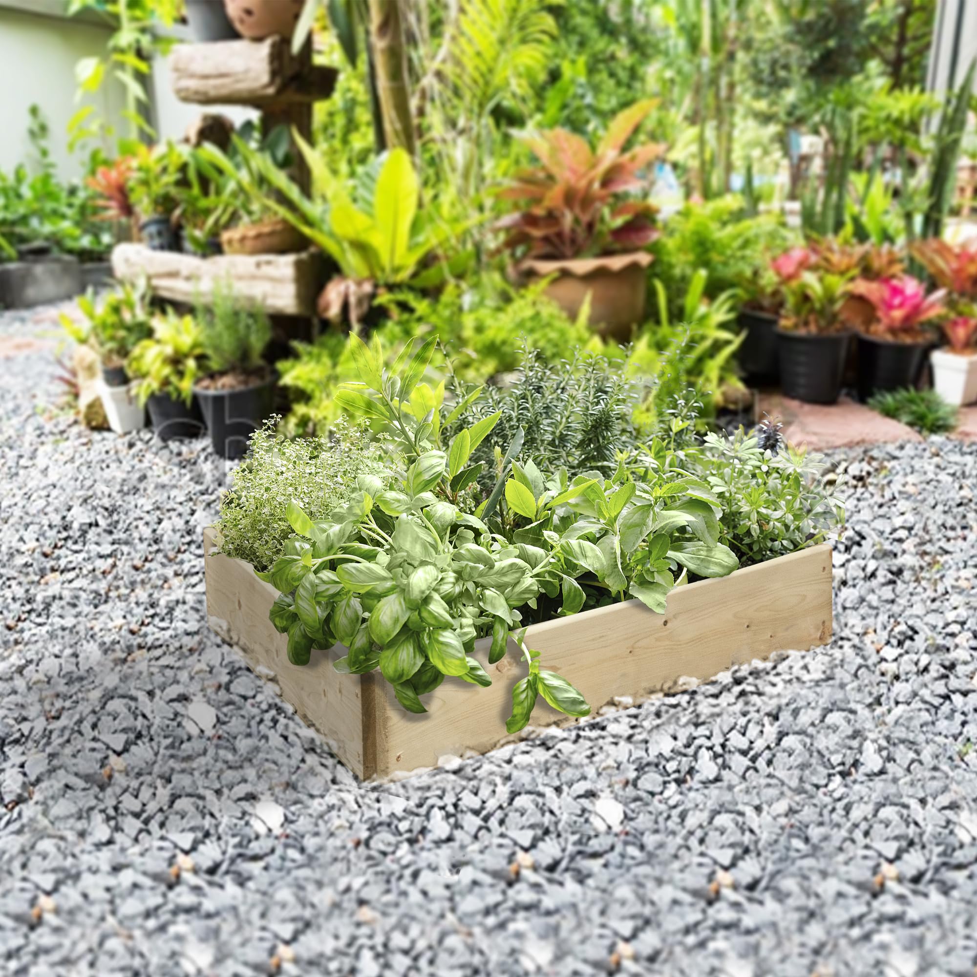 Greena TriangularTimber Raised Garden Planters For Outdoor Plants Vegetables Herbs Flowers Renewable Scandinavian Pine Pressure Treated For Long Product Life Made in the UK 90(L) cm x 15(H) cm — image 1