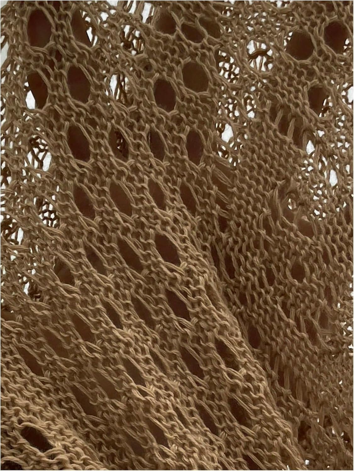 Verdusa Women's Plus Size Cardigan Bow Tie Hollow Out Cardigans Sweaters Sheer Crochet Knit Outwear - Image 5