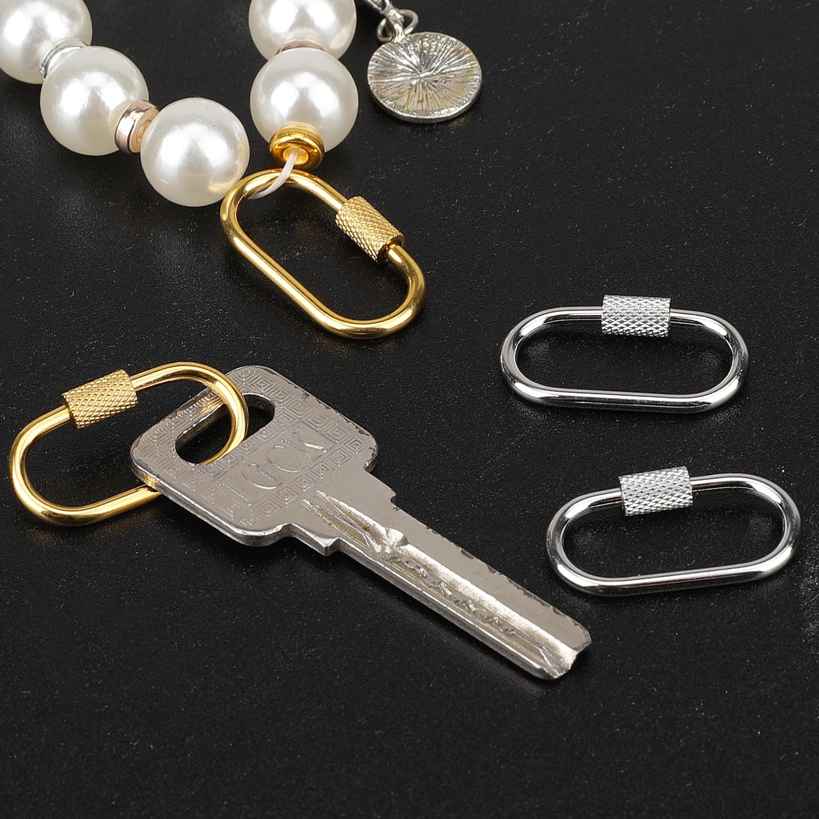 Simple Brass Keychain Screw Camping Survival Carabiner Buckles - View #5