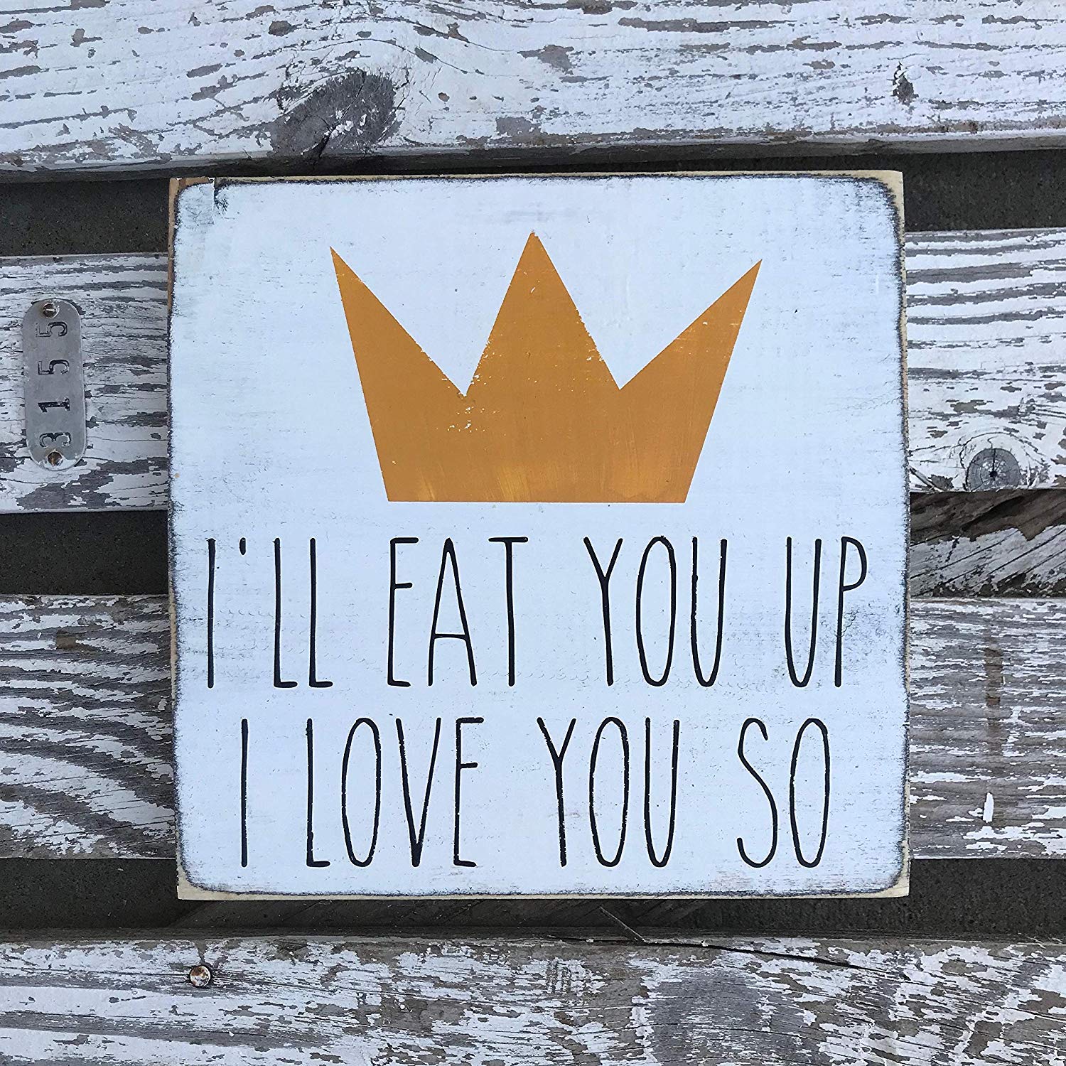 New Sign I'll eat You up I Love You so - Hand Painted - Wood Sign - Where The Wild Things are - Nursery Decor - Gallery Wall - Wooden Sign - Custom