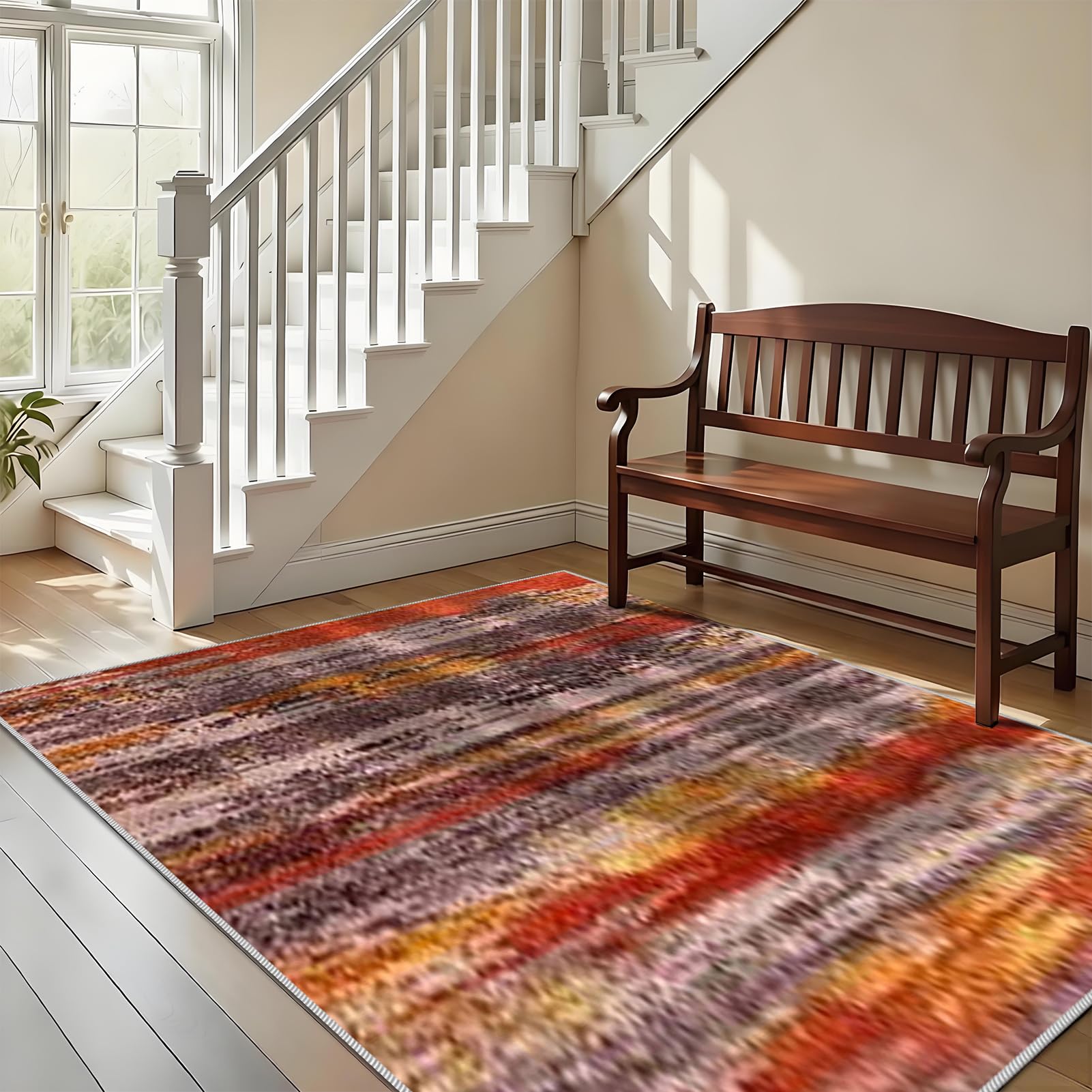 Dywan do salonu, dywaniki do sypialni, 170 x 220 cm mata kuchenna antypoślizgowa zmywalna, dywany salon sypialnia kuchnia jadalnia duży dywan z krótkim włosiem dywan do jadalni