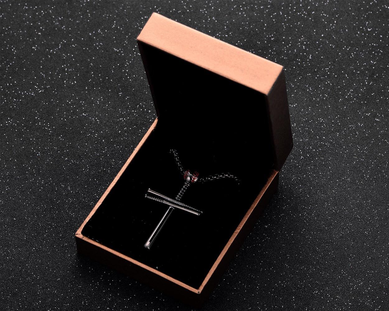Rehoboth Baseball Bat Cross Pendant Necklace for Men Women With 24" Stainless Steel Chain Black Gold Silver - Image 6