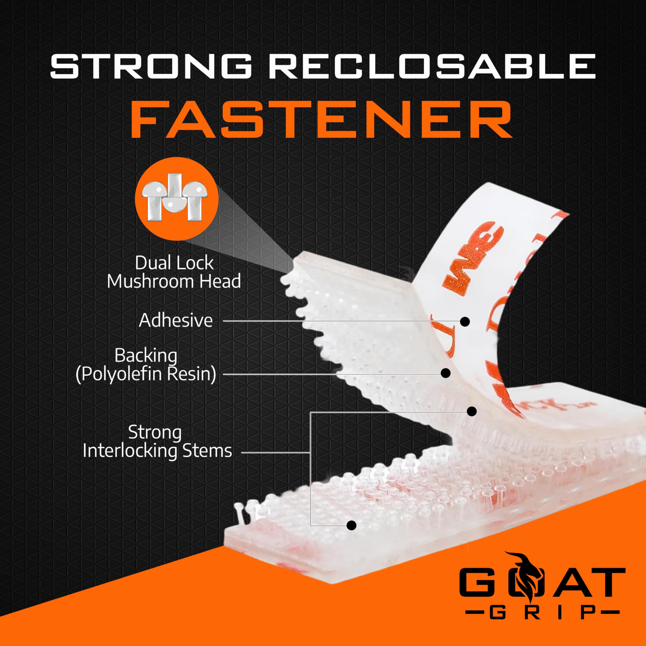 GOAT GRIP Alcohol Prep Pads & SJ3560 Dual Lock Tape Roll | 100 Individually Wrapped Alcohol Wipes & 12ft x 1/2 in Re-closable Adhesive Mounting Tape | Perfect for Mounting Strips & EZ Pass Adhesion