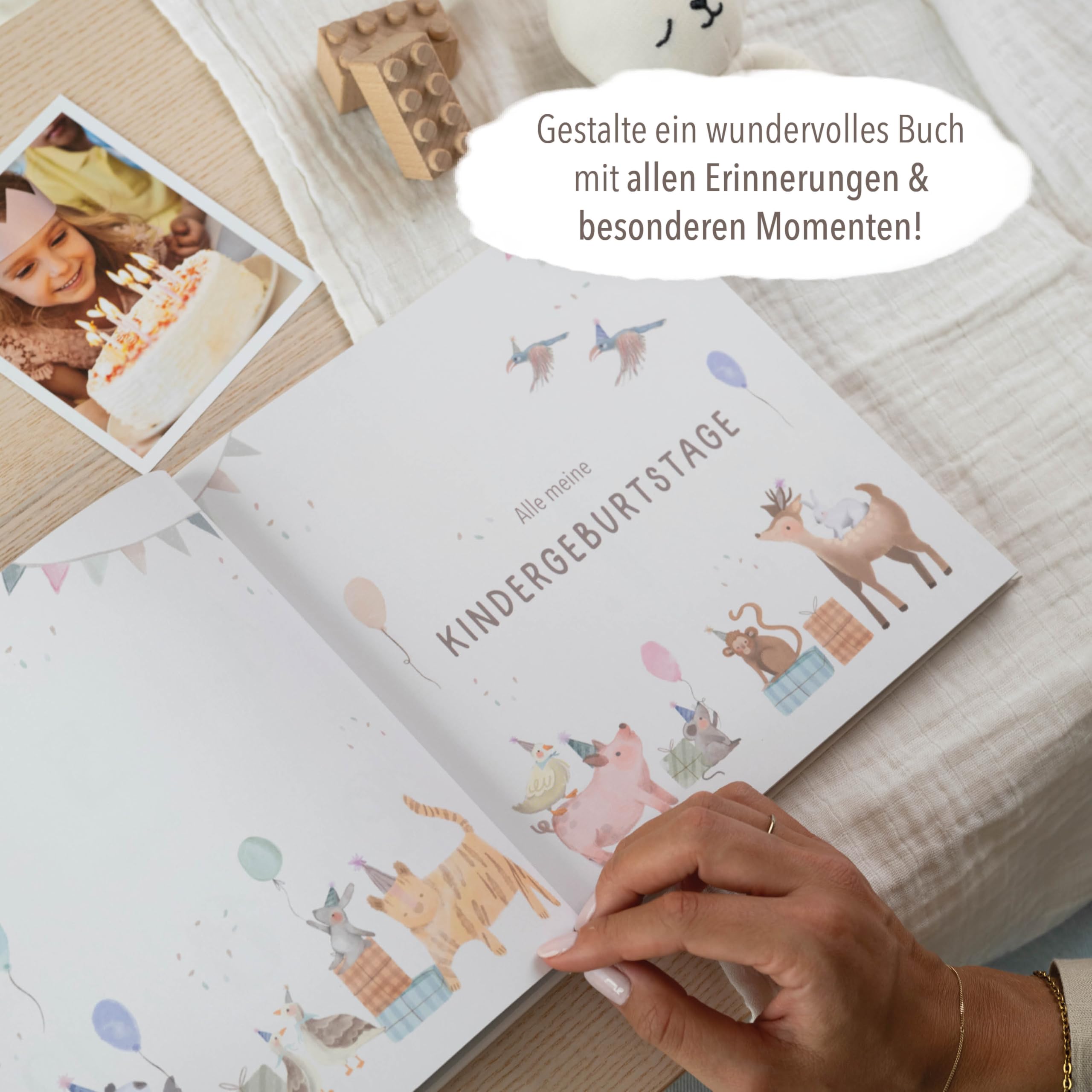 Mintkind Fotoalbum Kinder Rosa – Erinnerungsbuch Kindergeburtstag mit Ausfüllseiten – Erinnerungsalbum 1 bis 12 Jahre – Geschenk zur Geburt für Jungen & Mädchen